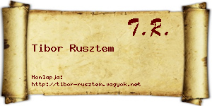 Tibor Rusztem névjegykártya